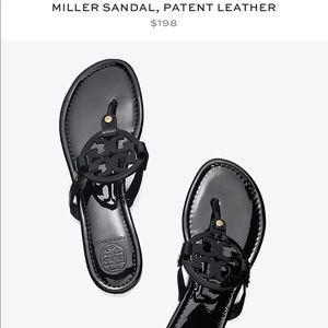 Tory Burch black patent sandals size 7.5